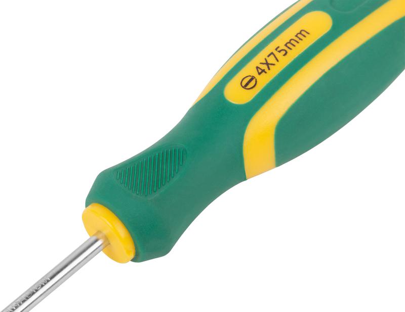 Отвертка "Контур" CrV сталь прорезиненная ручка 4х75мм SL FIT 55201