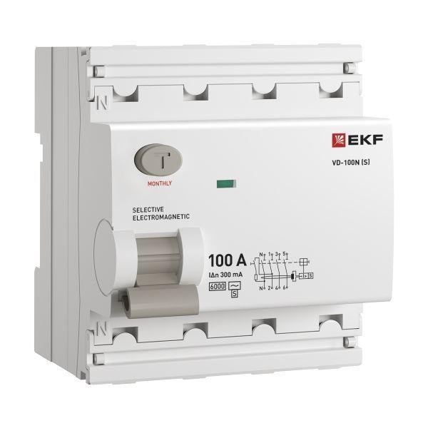 Выключатель дифференциального тока 4п 100А 300мА тип AC 6кА ВД-100N (S) электромех. PROxima EKF E1046MS100300