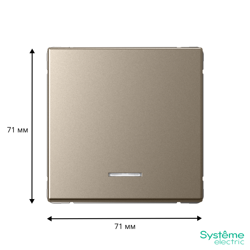 Выключатель кнопочный 1-кл. ArtGallery 10А с подсветкой механизм шампань SE GAL000516