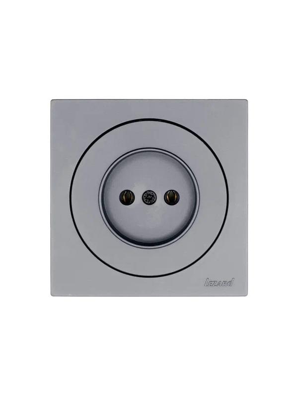 Розетка 1-м СП OSEN без заземл. ПБТ механизм сер. матов. LEZARD 743-7488-121B