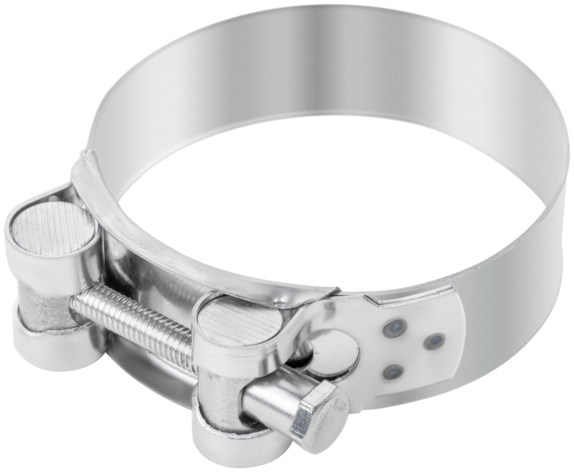 Хомут обжимной силовой шарнирный, нерж.сталь  64-67 мм