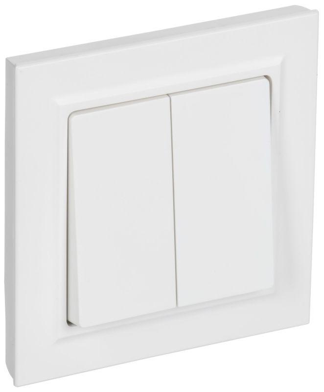 Выключатель 2-кл. СП BRITE ВСР10-2-0-БрАБ 10А в сборе арктич. бел. IEK BR-V20-0-10-K91-F