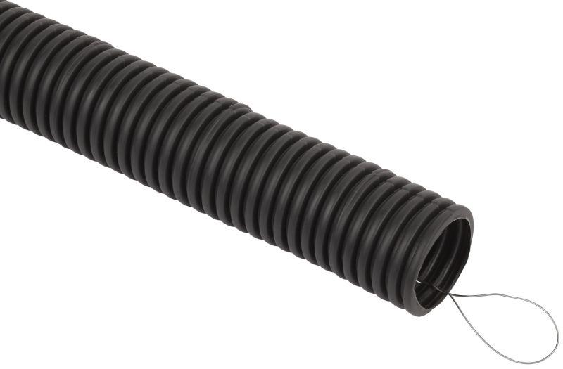 Труба гофрированная d63мм с протяжкой безгалоген. трудногорючая (FRHF) черн. (уп.15м) Эра Б0068912