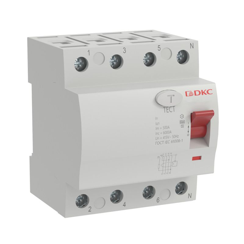 Устройство селективное защитного отключения УЗО ВДТ YON MAX MDL100 4P 30мА 25А type A-S DKC MDL100-4P2-25-A-S