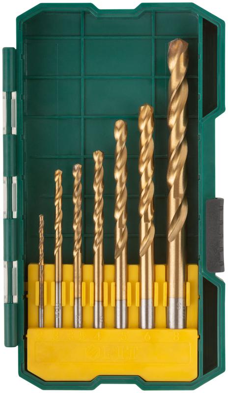 Набор сверл HSS пометаллу титановое покрытие (уп.7шт) (2-3-3.5-4-5-6-8мм) FIT 34215