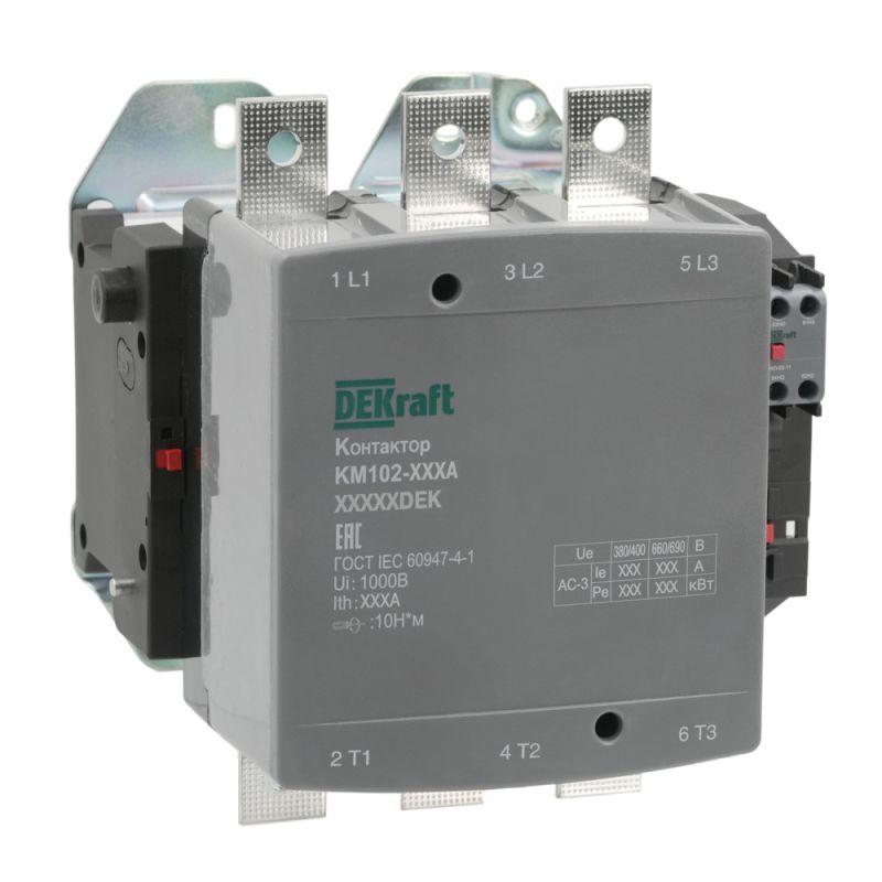 Контактор 500А 110В АС АС3 АС4 1НО+1НЗ КМ-102 DEKraft 21969DEK