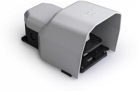 Педаль одиночная 1НО+1НЗ с фиксацией с защитным кожухом (алюм.) сер. цвета (250В AC 4А) IP65 EMAS PDKS11BX11G