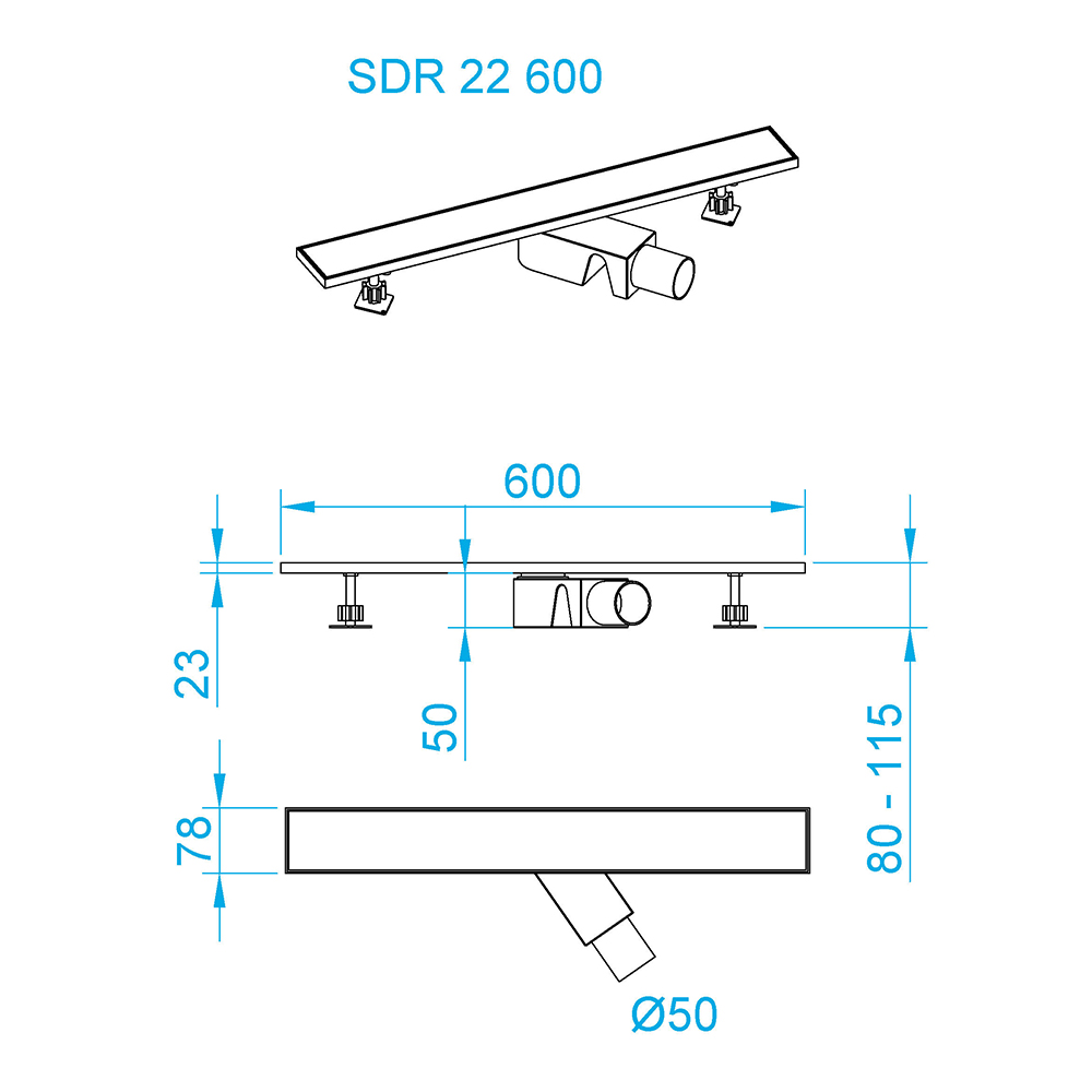 Душевой трап RGW SDR-22B, 47212260-04