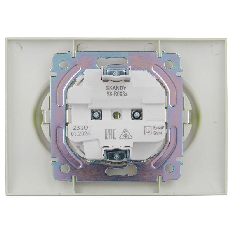 Розетка 2-м SKANDY 16А с заземл. без защ. шторок в сборе SK-R08G мятный IEK SK-R21-16-K06-F