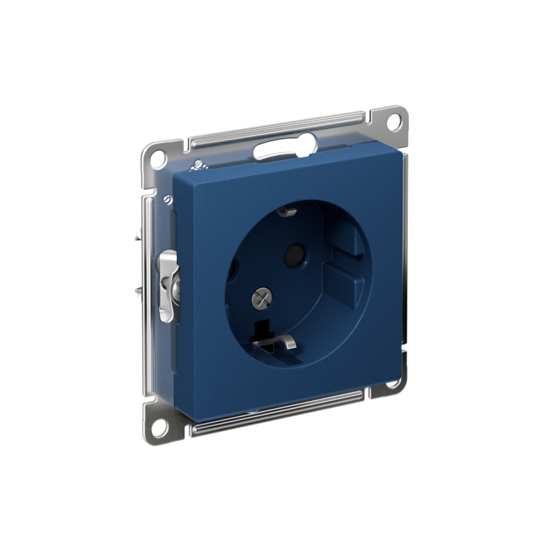 Розетка AtlasDesign 16А с заземл. защ. шторки механизм аквамарин SE ATN001145