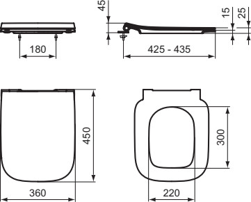 T500358 Сиденье и крышка ультра тонкое для унитаза Ideal Standard i.life B микролифт