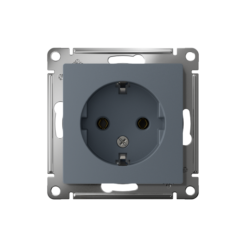 Розетка 1-м СП AtlasDesign 16А IP20 с заземл. механизм грифель SE ATN000743