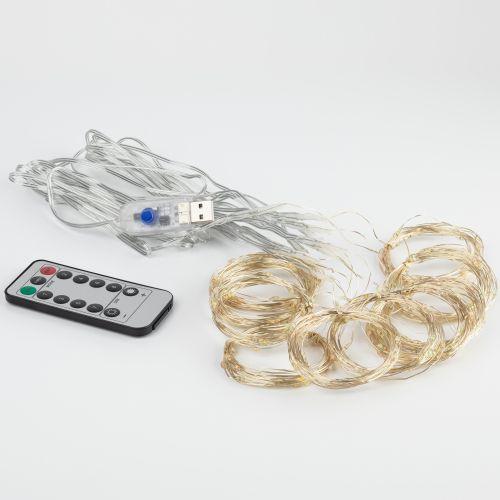 Гирлянда светодиодная "Занавес" 3х3м 240microLED тепл. бел. USB Holiday INZR-01 Intro Б0060435