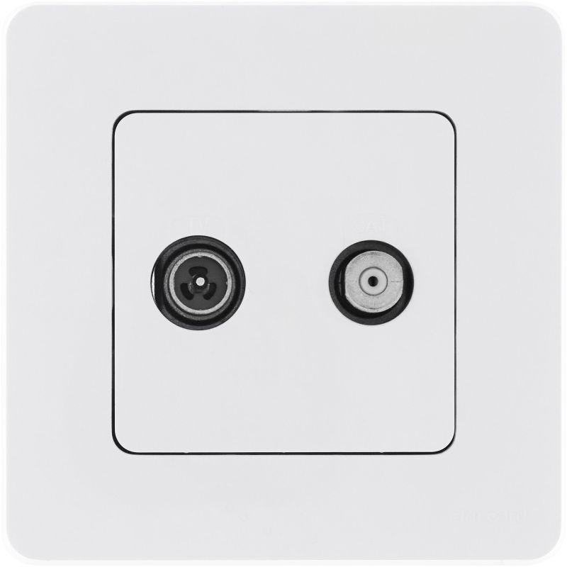 Розетка телевизионная TV/SAT Inspiria с топологией "звезда" механизм бел. IEK 673880