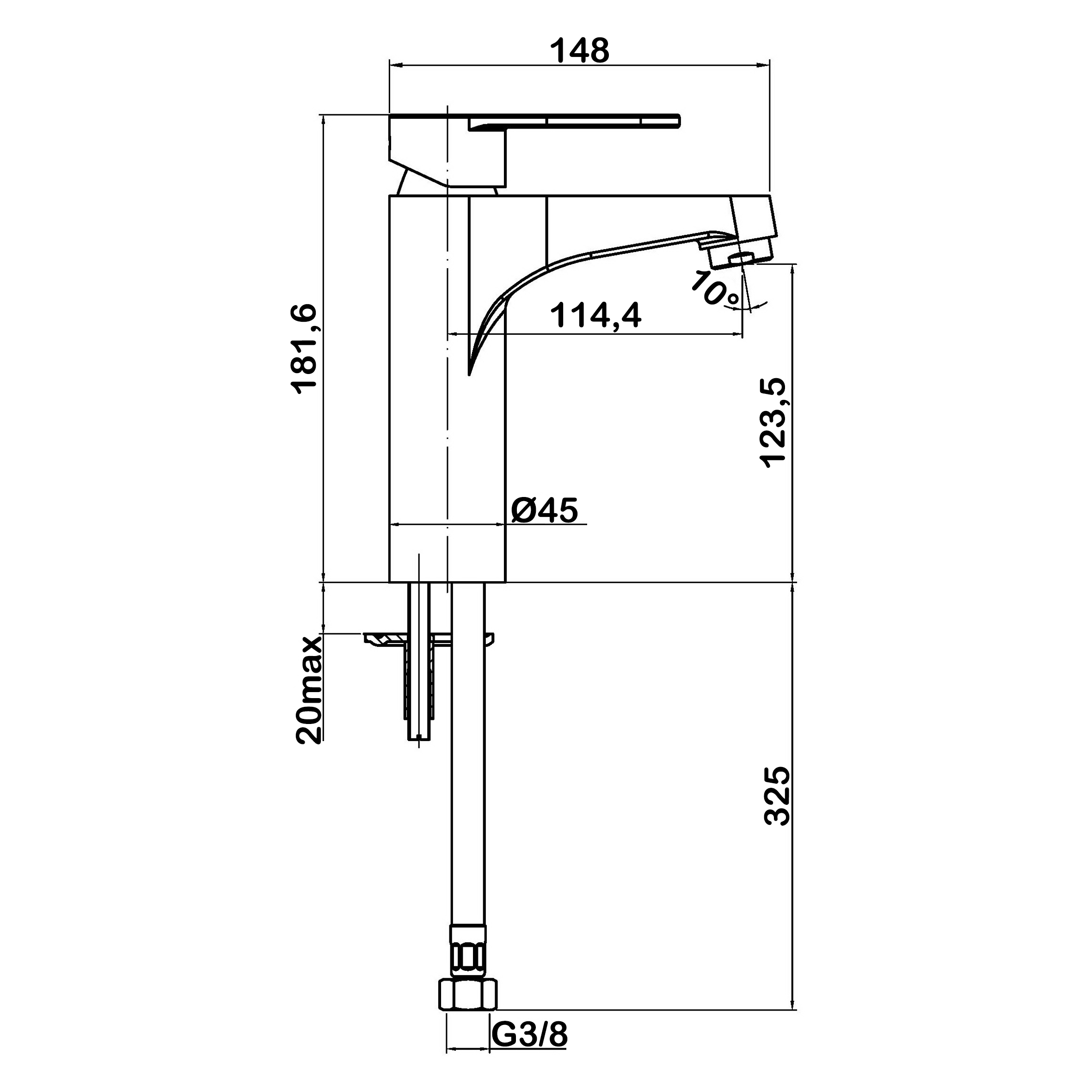 Смеситель для раковины Swedbe Neptune 1310