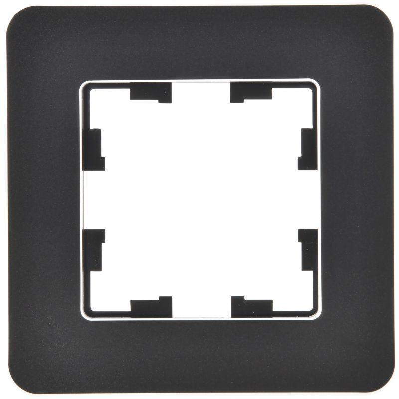 Рамка 1-м BRITE РУ-1-1-Бр метал. черн. RE IEK BR-M12-M-01-K02