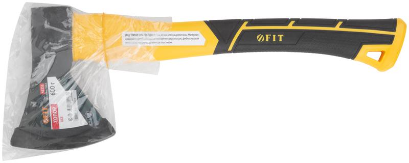 Топор 600г усилен. фибергласовая ручка; кованая усилен. сталь FIT 46231