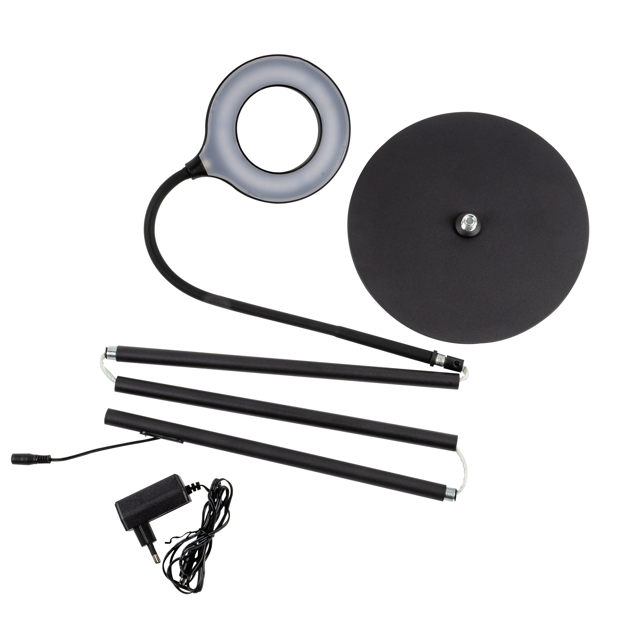 Торшер ULM-T610 7W/4500K/DIM BLACK напольный светодиодный 7W с регулировкой наклона Сенсорный выключатель Диммер Черный ТМ