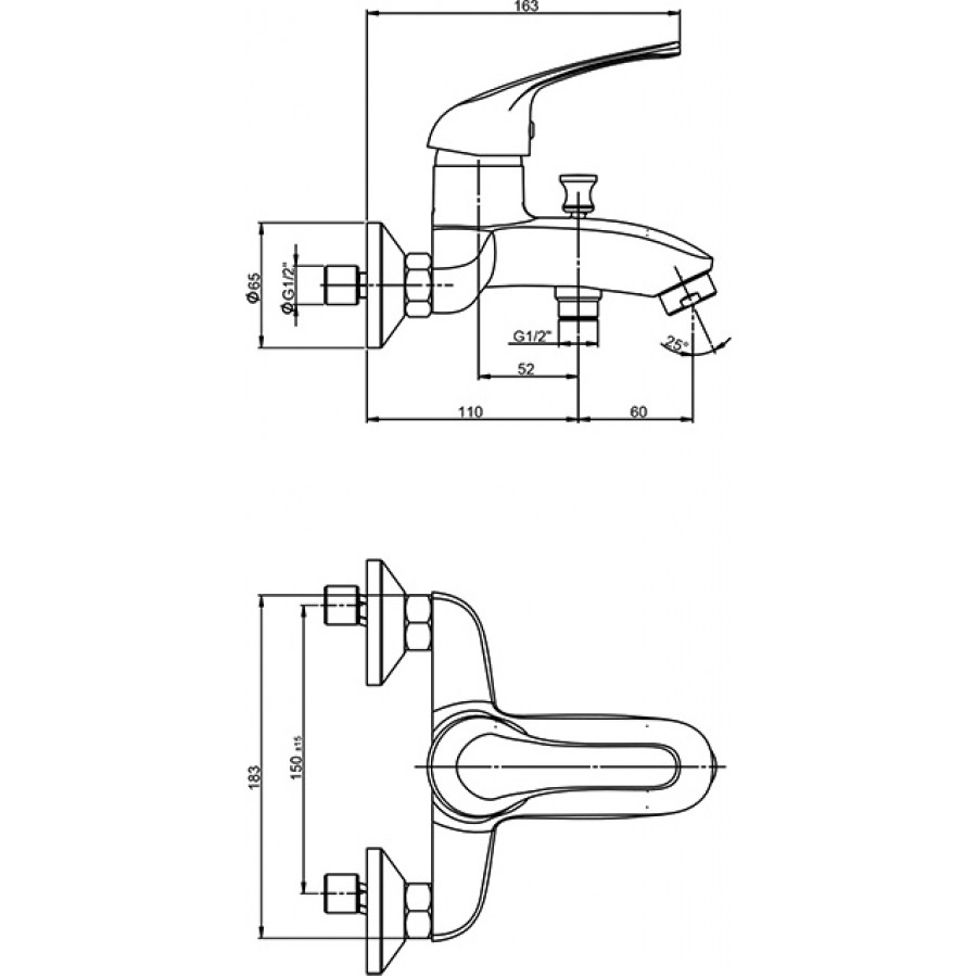 Смеситель Paini Trento TRCR111LMKM для ванны