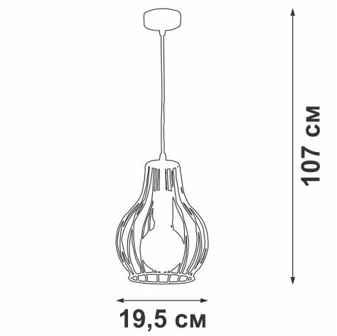 Подвес 1хE27 макс. 60Вт Vitaluce V4390-1/1S