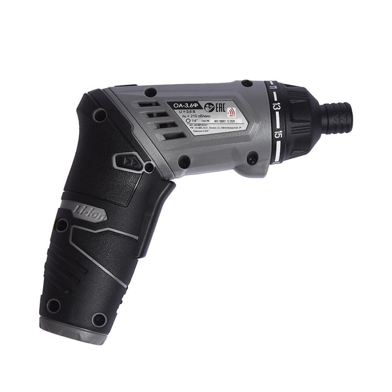 Отвертка аккумуляторная ОА-3.6Ф 3.6В с фонарем ИНТЕРСКОЛ 433.0.2.00