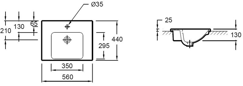 Раковина Jacob Delafon Odeon Up E4756-00 56 см