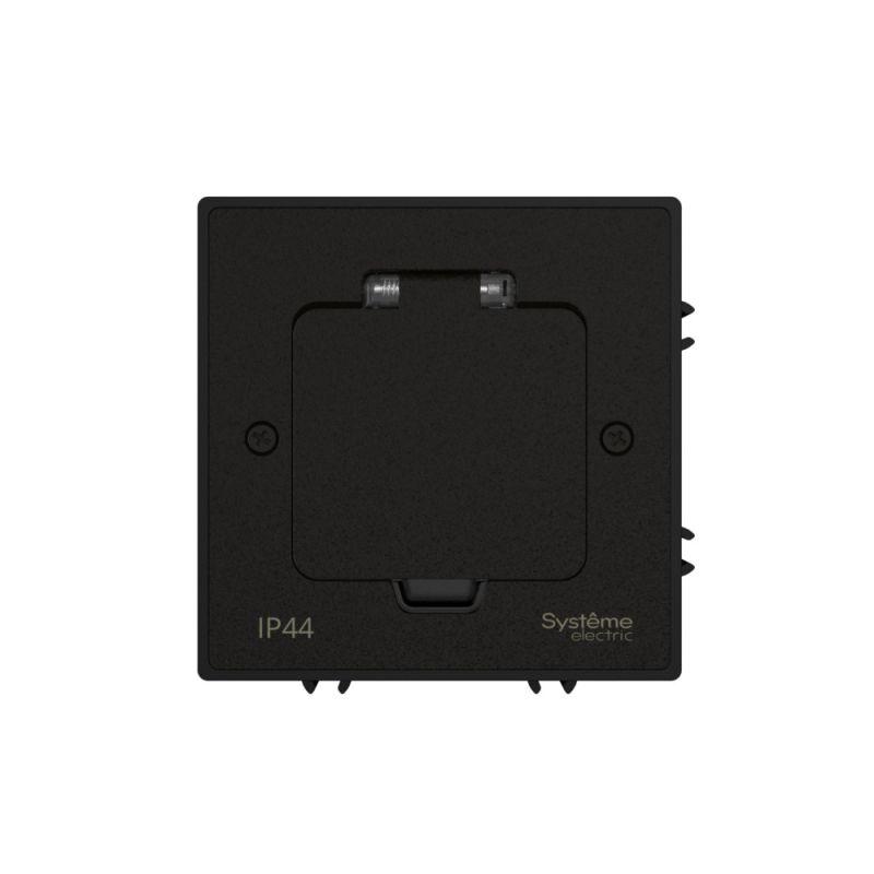 Лючок MultiDesk MDK20 на 2мод. IP44 с монтажной коробкой для бетонных полов черн. матов. SE MDK20202MBC