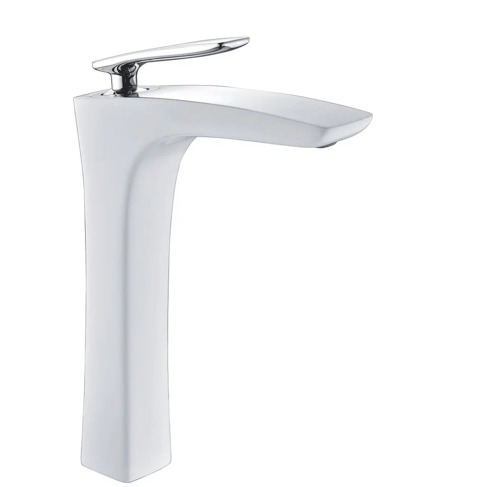 Смеситель для раковины высокий Rose R27F R2711F, белый/хром