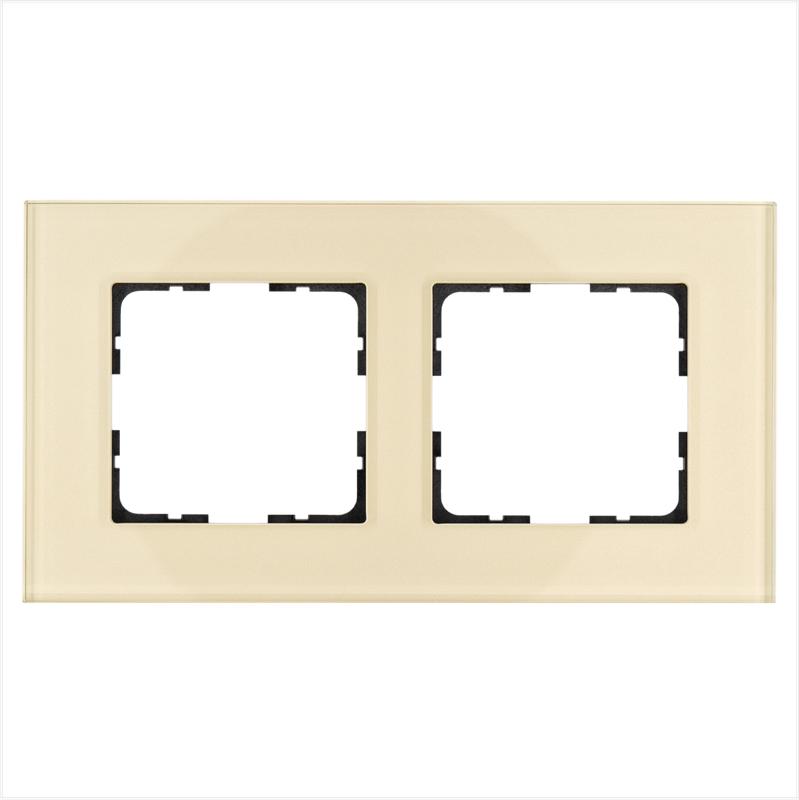 Рамка 2-м G-Glass стекло шампань Champagne Gold Jasmart G1002GG