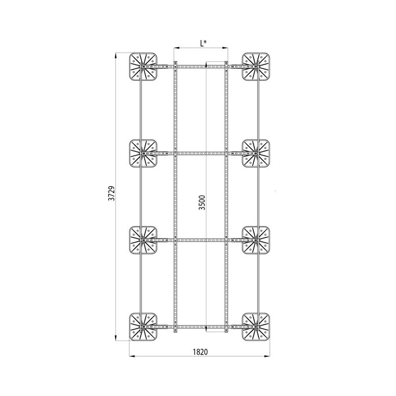 Конструкция опорная для установки оборудования TECHNORAPTOR FOOT 1500х3500 HD КМ TR0241