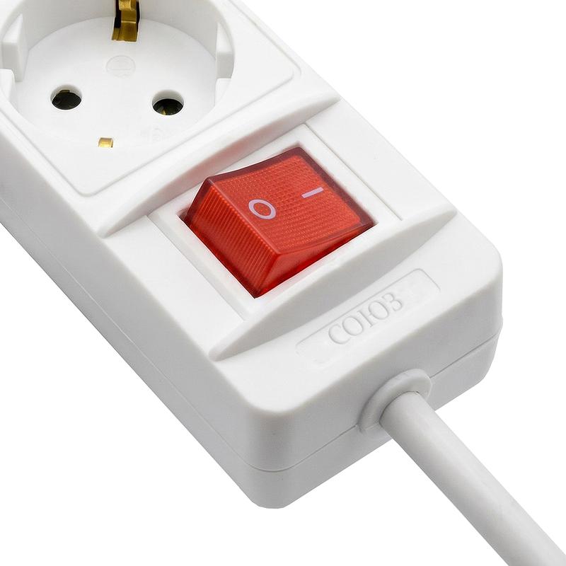 Удлинитель 3х1.5м с заземл. 10А IP20 2.2кВт ПВС с выкл. Союз 481S-7301