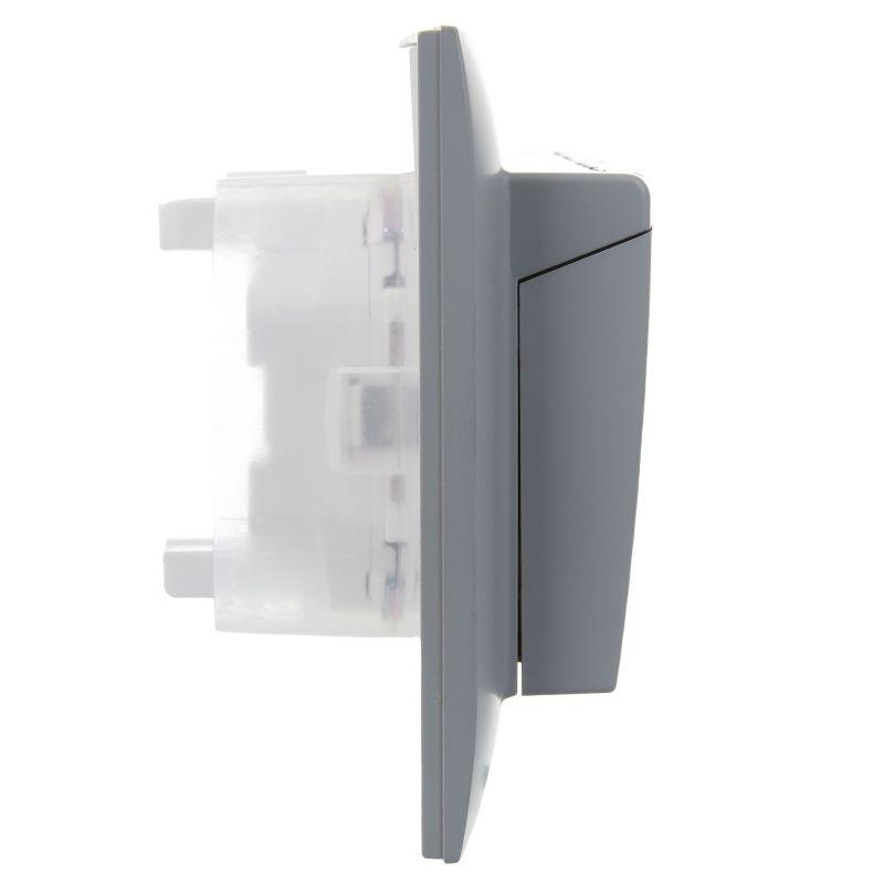 Розетка 2-м SKANDY 16А IP44 с крышкой в сборе SK-R12Gr сер. IEK SK-R26-16-44-K03-F