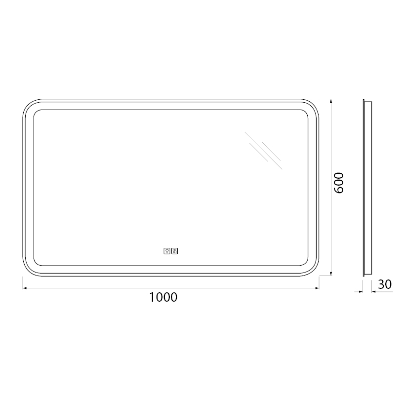 Зеркало BelBagno SPC-MAR-1000-600-LED-TCH-WARM