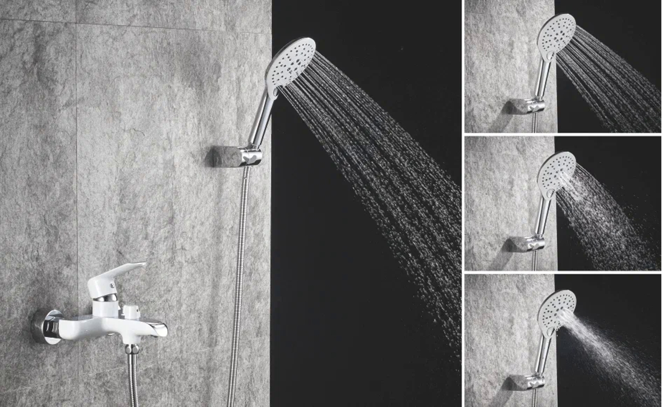 Смеситель для ванны Rose R2102F, белый/хром