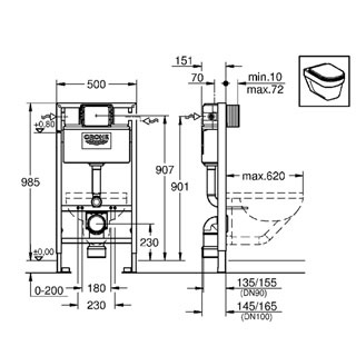 Инсталляция Grohe Rapid SL 38525001 для унитаза