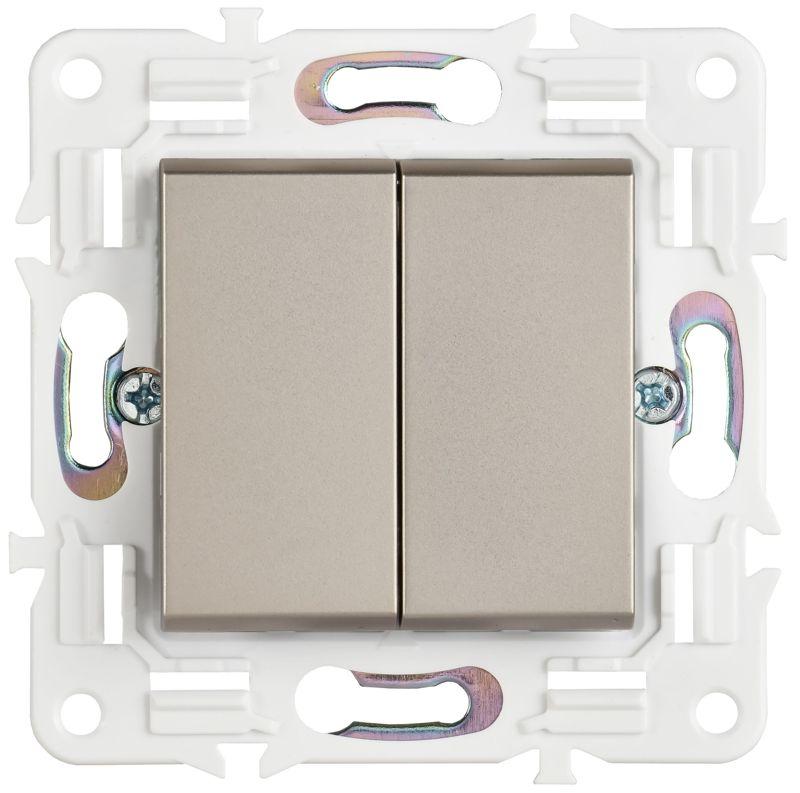 Выключатель 2-кл. SKANDY 10А SK-V04Sh шампань IEK SK-V20-0-10-K37