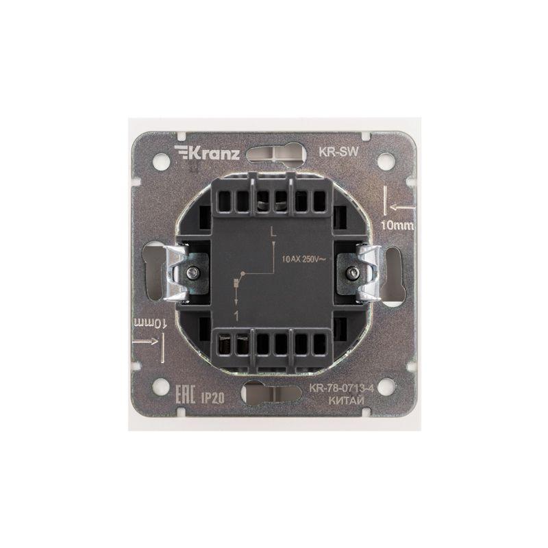 Выключатель 1-кл. СП STRONG MIELE 10А с подсветкой жемчуг Kranz KR-78-0713-4