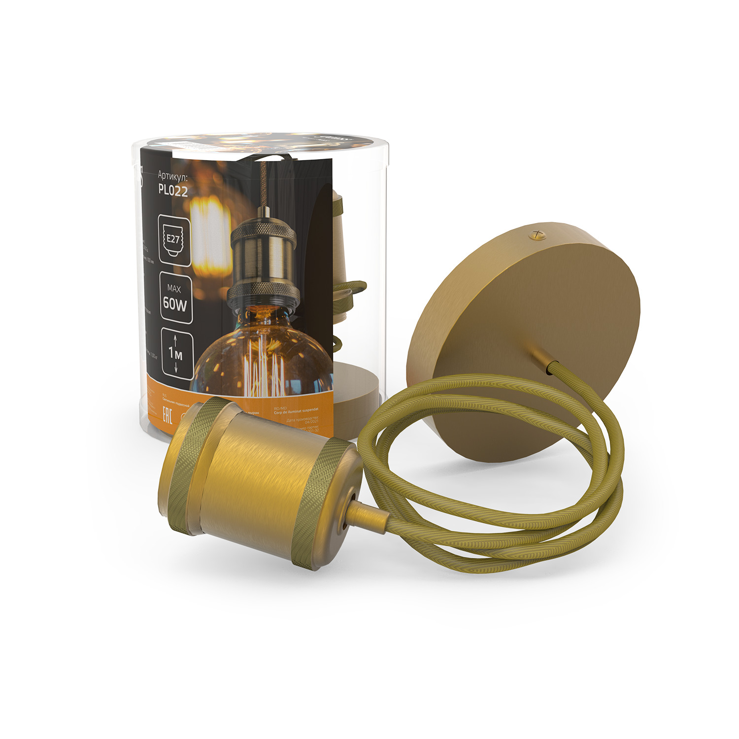 Светильник подвесной под лампу 1хE27 AC 220В Бронзовый IP20 1000х48х80мм Алюминий Decor Gauss