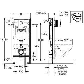 Инсталляция Grohe Rapid SL 38722001 для унитаза