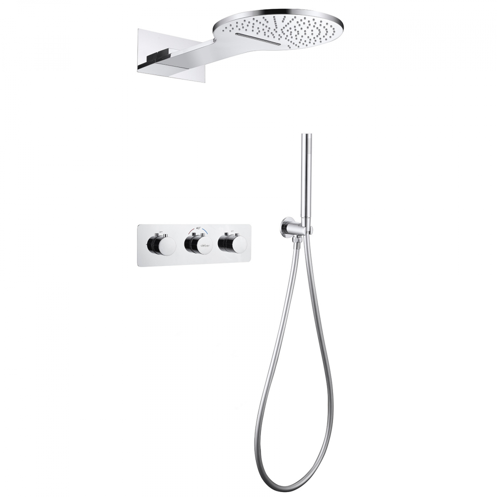 Душевая система ABBER Wasser Kreis AF8151 скрытого монтажа без излива, термостат, хром