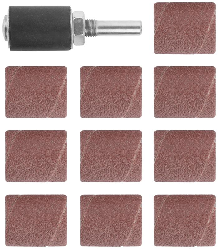 Бандаж наждачный и барабан наждачный набор 10+1шт FIT 36914