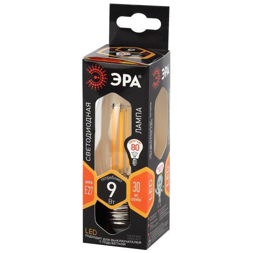 Лампа светодиодная филаментная F-LED B35-9w-827-E27 B35 9Вт свеча E27 тепл. бел. ЭРА Б0046993