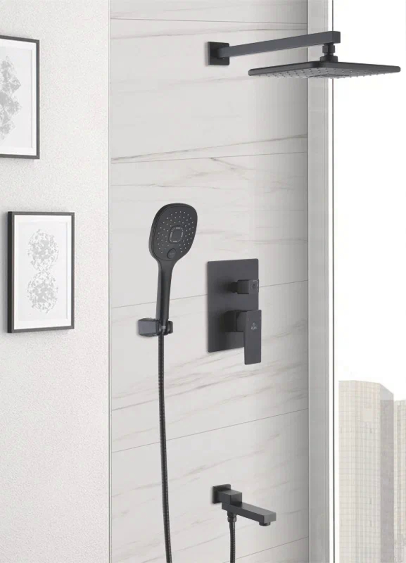 Душевая система встраиваемая Rose R2835H, черный