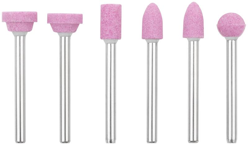 Набор шарошек мини для шлифовки изделий из стали и цветных металлов алюм./оксидная (6 предметов) FIT 36924