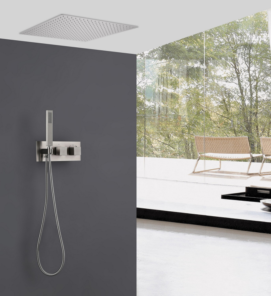 Душевая система ABBER Daheim AF8255SP скрытого монтажа без излива, термостат, сатин