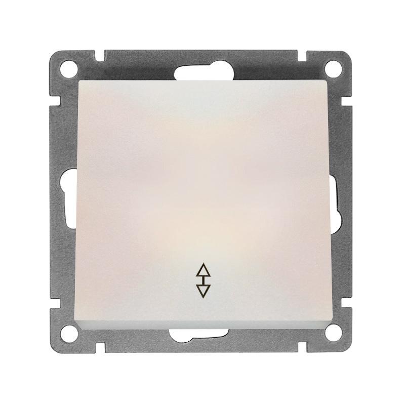 Переключатель проходной 1-кл. СП Афина 10А IP20 механизм жемчуж. Universal A0025-OBr