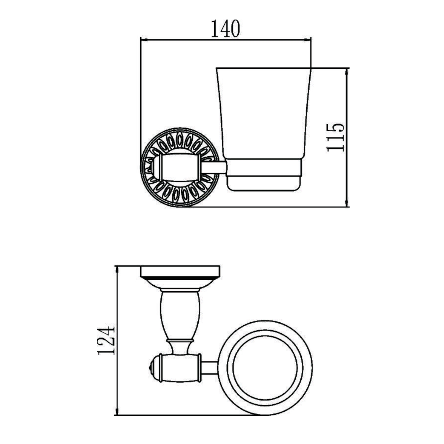 Стакан для ванной комнаты Savol S-006658C, бронза