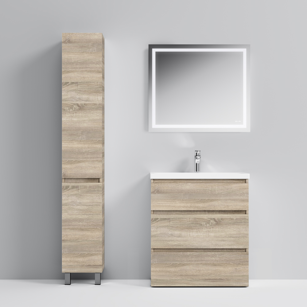 M91FSX0752OF GEM S, База под раковину, напольная, 75 см, 3 ящика, светлый дуб