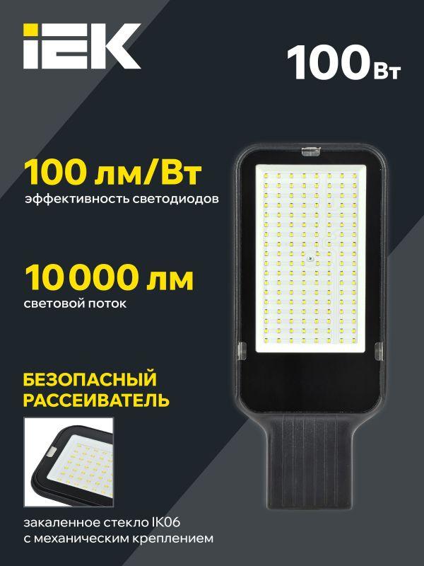 Светильник светодиодный ДКУ 1013-100Д 5000К IP65 уличный консольный IEK LDKU1-1013-100-5000-K03