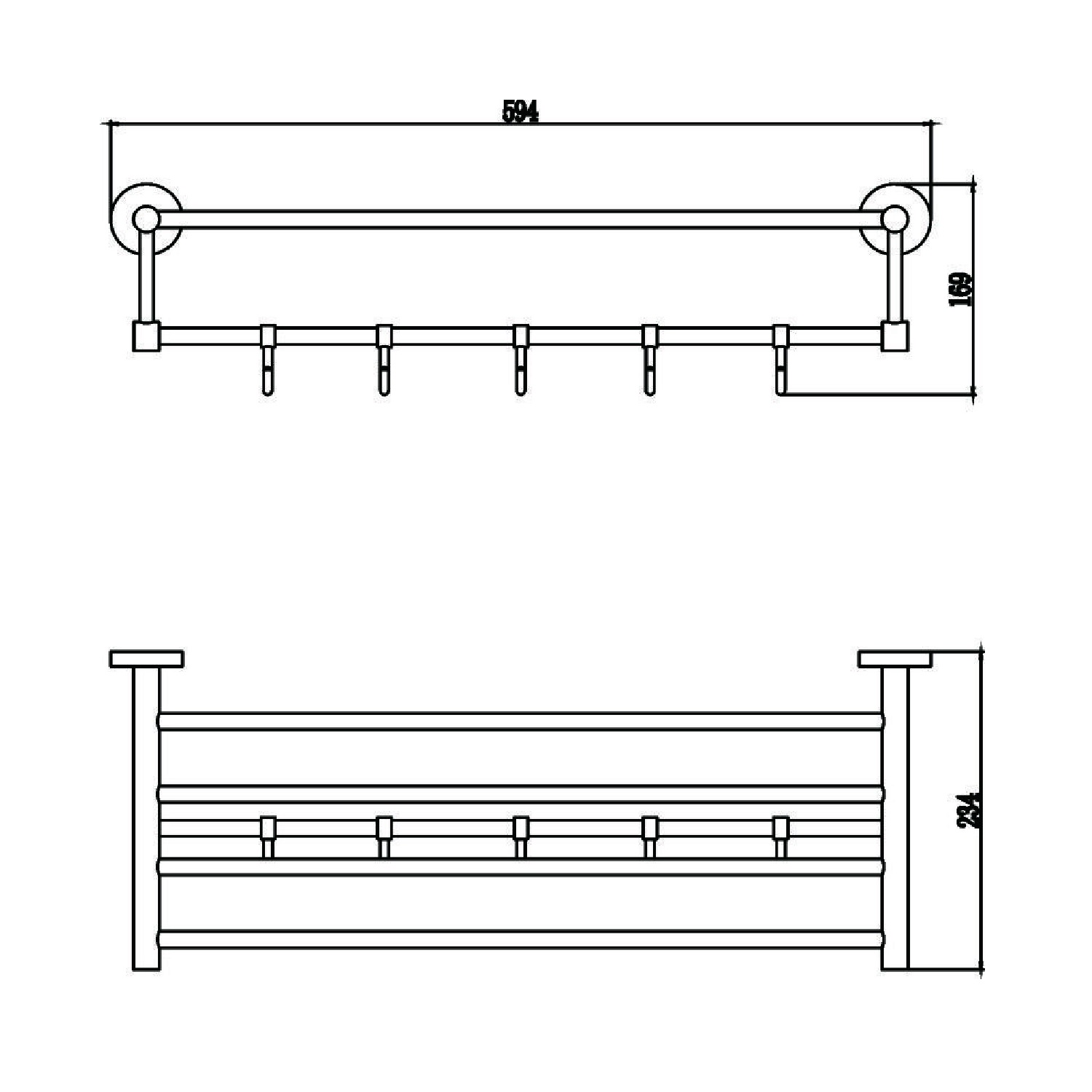 Полка для полотенец Savol S-608745, хром